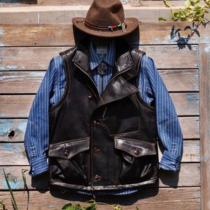 Pelle da uomo CDJ-9 AVFLY Super! Leggi la descrizione! Gilet di capra genuino di alta qualità da uomo di taglia piccola asiatica Gilet elegante finto