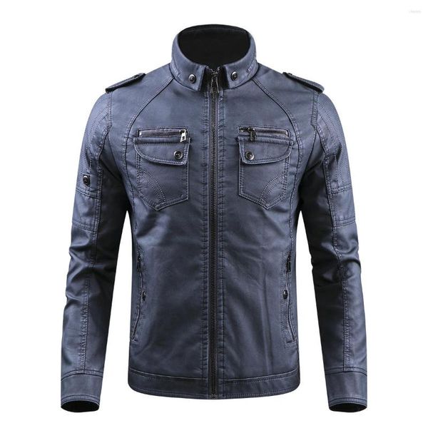 Hommes en cuir livraison directe hommes vêtements manteau hiver épais moto veste en peau de mouton marron noir bleu 4xl vestes de haute qualité