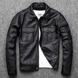 Veste authentique en cuir pour hommes. 231118