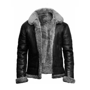 Hommes en cuir Faux automne à la mode élégant hiver fourrure vestes en peau de mouton 2023 Imitation manteau élégant laine doublure PU vêtements 221201