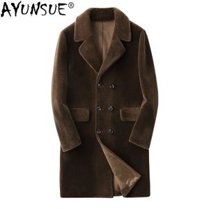 AYUNSUE – manteau en fausse fourrure pour homme, veste automne-hiver, Long mouton, 100 laine, grande taille 5xl, KFS19M204J KJ3796 231120