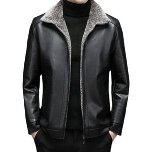Herenleer Faux Business Plus Velvet Jacket eenvoudige revers groot formaat verdikte werkkleding Blazers modieus en warme jas 221201