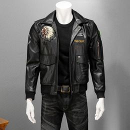 Costume de vol indien en Faux cuir pour hommes, beau vêtement de motard, couche de tête en peau de vache, veste pour hommes, tendance, Slim, Type 230922