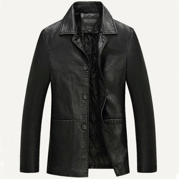 Hommes en cuir Faux veste hommes doux PU mâle affaires décontracté manteaux homme Jaqueta Masculinas Inverno Couro grande taille XXXL 4XL 220912