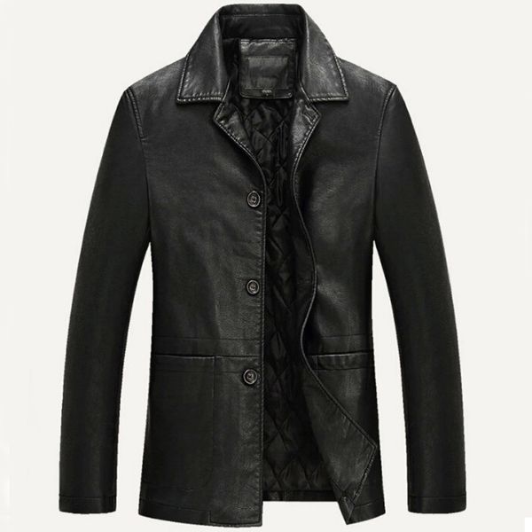 Veste en cuir pour hommes hommes doux PU mâle affaires manteaux décontractés homme Jaqueta Masculinas Inverno Couro grande taille XXXL 4XL 221201