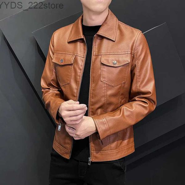 Men's Leather Faux Leather 2023 Nouvelle veste en cuir de pilote de moto marque de mode concepteur pour hommes Punk vent fermeture éclair conception hommes veste cintrée manteau S-5XL YQ231108