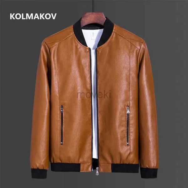 Cuir pour hommes Faux cuir 2023 printemps et automne nouveauté manteau hommes mode veste en cuir hommes à manches longues veste imperméable de haute qualité taille M-4XL 240330