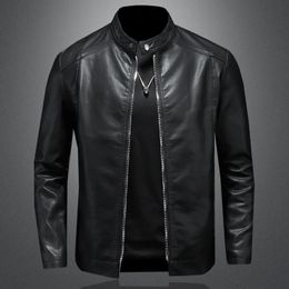 Hommes en cuir Faux cuir automne et hiver hommes décontracté col debout moto cuir manteau 231020