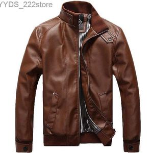 Hommes en cuir Faux cuir vente chaude veste en cuir hommes conception col montant décontracté moto hommes mode veste en cuir PU s YQ231108