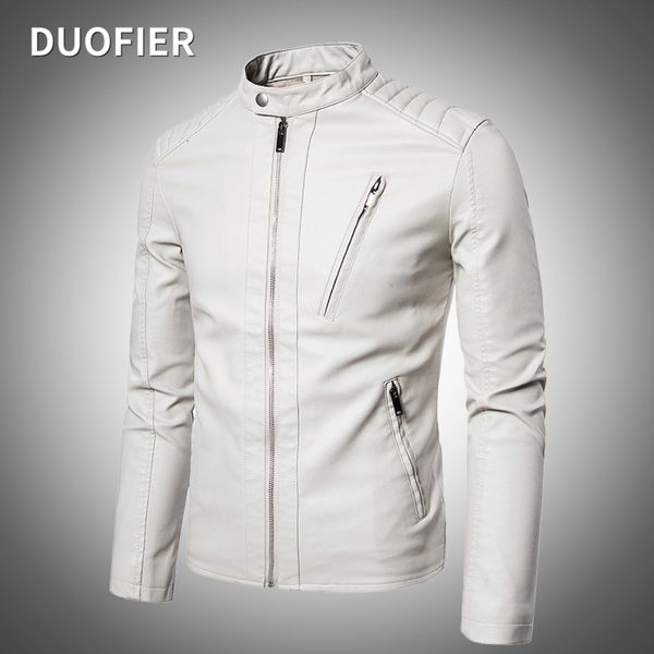 Hommes Cuir Faux Cuir Hommes Faux Cuir Veste Moto Automne Hommes Vestes Blanc Jaqueta De Couro Masculina Outwear Mâle PU Cuir Manteaux 5XL 230207