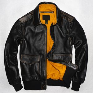 Herren Leder Kunstleder Herren Echtlederjacke Militär Pilotenjacken L220823