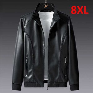 Cuir pour hommes simili cuir grande taille 7XL 8XL veste en cuir PU hommes manteau en cuir veste cargo décontracté moto Biker manteau couleur unie vestes en cuir mâle grande taille 240330