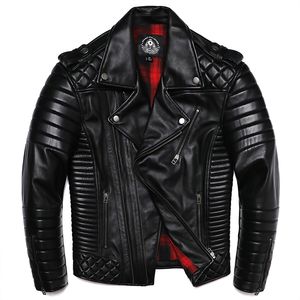 Chaqueta de cuero de piel de oveja de cuero genuino para hombres Cremallera oblicua Moda Motocycle Chaquetas delgadas Ropa suave de primavera y otoño Abrigo corto 230919