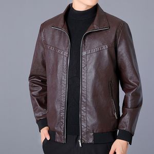 Hommes en cuir simili cuir printemps automne hommes veste en cuir noir manteau concis 220823