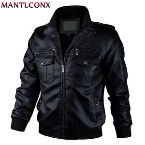 Cuir pour hommes Faux MANTLCONX Automne Printemps Veste de moto Hommes Coupe-vent Mode PU Vestes Vêtements pour hommes Chaud 5XL 6XL 220907