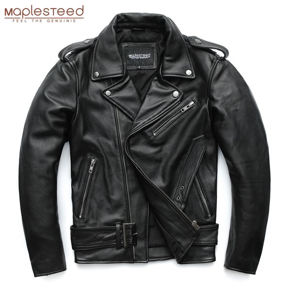 Hommes en cuir Faux MAPLESTEED Classique Moto Vestes Hommes 100% Naturel Vachette Épais Moto Hiver Manches 61-67 cm 6XL M192 221201