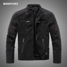 Herenleer Faux Men Winter Brand Jacket Casual Motorcycle Inner Fleece Pu Coat Jackets Mens Clothing Streetwear 220924