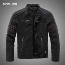 Herenleer Faux Men Winter Brand Jacket Casual Motorcycle Inner Fleece Pu Coat Jackets Mens Clothing Streetwear 220926