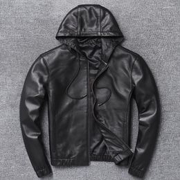 Période en cuir pour hommes et peau de mouton Lear couche de tête masculine bref paragraphe cultiver même la casquette beau manteau de veste uniforme de baseball