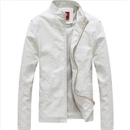 Veste en Faux cuir pour hommes, manteau de printemps blanc, court et Slim, vêtements de moto, vêtements d'extérieur pour hommes, S-4XL, 220913