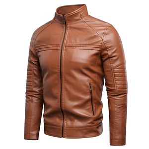 Lederen lederen faux lentemerk causaal vintage warme fleece jas jas herfst outfit motor fietser pu 4xl 220908
