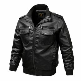 Hommes en cuir Faux Thoshine marque printemps automne hiver hommes vestes moto Biker mâle mode PU Cargo manteaux poches grande taille 220913