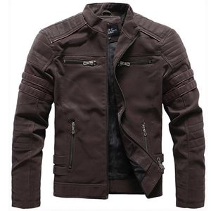 Herenleer Faux Winter Fleece Jacket Men Stand Kraaggewassen Retro Motorfiets Jackets Jaqueta Masculino Heren Coats 4xl Clothing 221007