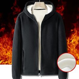 Veste à capuche en cuir pour hommes, veste d'hiver en Faux cuir pour hommes grande taille 8XL manteau en peluche de fourrure épaissie Cardigan manteaux à capuche Streetwear Jaqueta De Couro Masculino 231016