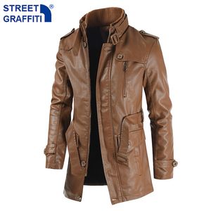 Lederen lederen faux winter lange dikke fleece pu jacket s streetwear casual zakelijke kleding porcket jassen jas outdyar 221124