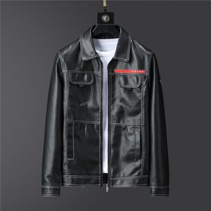 Veste en cuir masculin, créateurs européens et américains, nouvel emblème du triangle d'hiver et d'hiver, couleur de tendance de la mode, belle veste décontractée, taille asiatique M-3xl