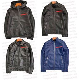 Vestes en cuir pour hommes marque de créateur vêtements pour hommes 2023 mode veste en simili cuir logo de la marque Prad manteaux en cuir