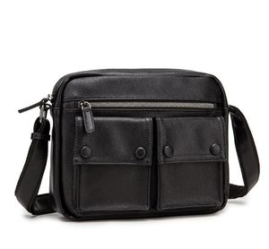 Heren Lederen Messenger Bag Vintage Crazy Horse Schouder Handtas Koeienhuid Magnetische Flap Laptop Crossbody Tassen