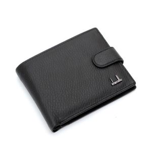 Portefeuille en cuir pour hommes, fermeture invisible, avec porte-cartes, Design classique, noir et marron, 250w