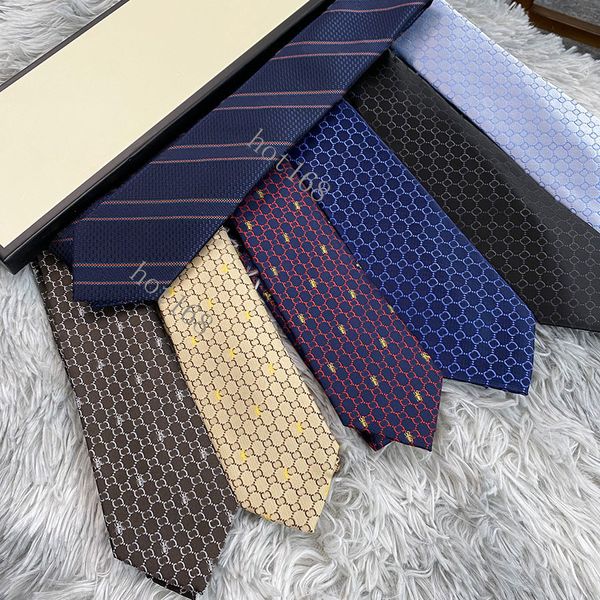 Corbata con letras para hombre, corbata de seda, diseño de moda tejido para fiesta de Jacquard azul dorado con caja G008