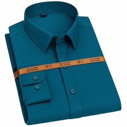 Chemise à manches Lg pour hommes, extensible, solide, facile d'entretien, formelle, pour le bureau et le travail, coupe Standard, solide, sociale, Dr, a18D #