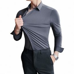 Chemise à manches Lg pour hommes, extensible, solide, facile d'entretien, formelle, pour le bureau et le travail, coupe Standard, nouveau Fi Social Dr, chemises x6ud #