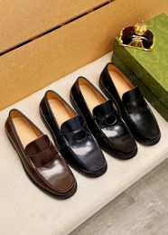 Diseñador G Mocasfas para hombres Zapatos formales G Luxury Casual Chophor de cuero Negro marrón negro mocasines casuales zapatos de vestidos de ropa de boda 38-45