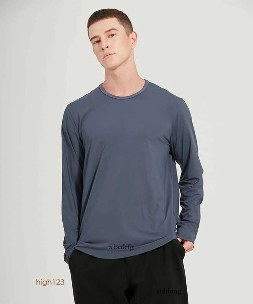 Tops de manga larga para hombre Camiseta deportiva de yoga fundamental Alta velocidad elástica Seco Cuello redondo Fiess Ropa de gimnasio Correr Camisa de ejercicio informal 250