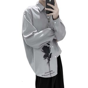 Koreaanse versie met lange mouwen voor heren trendy en los, heel schattig schurken shirt casual herfsttop