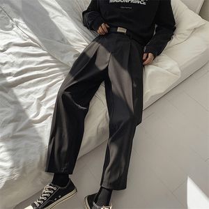 Heren losse vrijetijds grijs formele pak zakelijke ontwerp katoenen western-stijl broek mannelijke zwarte casual broek maat M-2XL Y201026