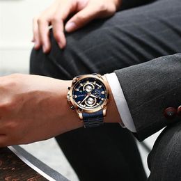 Heren Luxe Legering Quartz Roestvrij Staal Horloges Waterdicht Chronograaf Outdoor Zakelijke Horloges Relogio Masculino183n