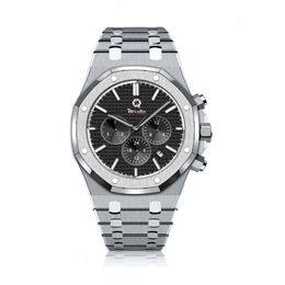 Luxe automatisch mechanisch horloge voor heren Requin Royal Brand Silver White Roestvrij staal Case 26331st OO 1220st 02 Black Calen2772