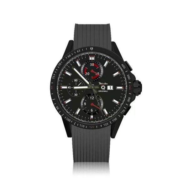 Reloj mecánico automático de lujo para hombre REQUIN Carrera 1887 Caja de acero inoxidable blanca plateada Calendario Negro Trabajo completo Dia307j