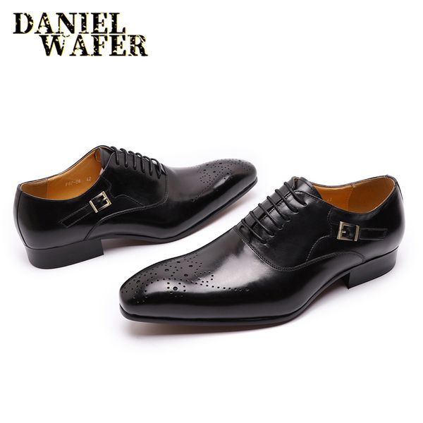 Chaussures de marque de luxe masculine mode blanc noir brun pointu à l'on