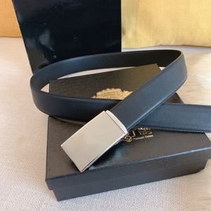 Ceinture de luxe pour hommes, classique, décontractée, en cuir bicolore, noir et marron, largeur 3.4cm, avec boîte