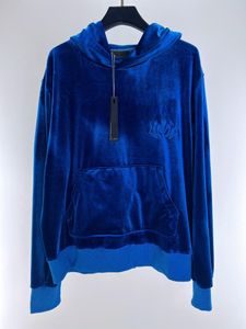 Hommes de luxe Designer Hoodies hommes pulls à capuche haute qualité bleu patch velours côtelé broderie à manches longues lâche sweat à capuche vêtements