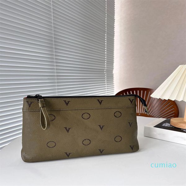 Sac fourre-tout de luxe pour hommes, pochette en cuir, portefeuille pour hommes, rangement de toilette, téléphone portable, grande capacité 28CM