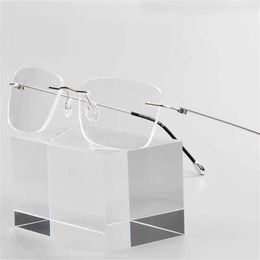 Lunettes de soleil de créateur de luxe pour hommes pour femmes sur mesure optique Prescription photochromique classique grand alliage sans monture Anti-bleu myopie lunettes à courte vueKajia