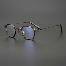 Luxury Designer Dames Zonnebril voor heren beperkte Japanse hoogwaardige onregelmatige bril Volledige frame Literatuur Art Square Myopia Men Women met hoogte nummertrend