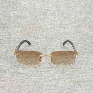 Lunettes de soleil de luxe pour hommes et femmes Vintage noir blanc corne de buffle sans monture hommes bois naturel lunettes carrées cadre femmes nuances en bois Oculos lunettesKajia